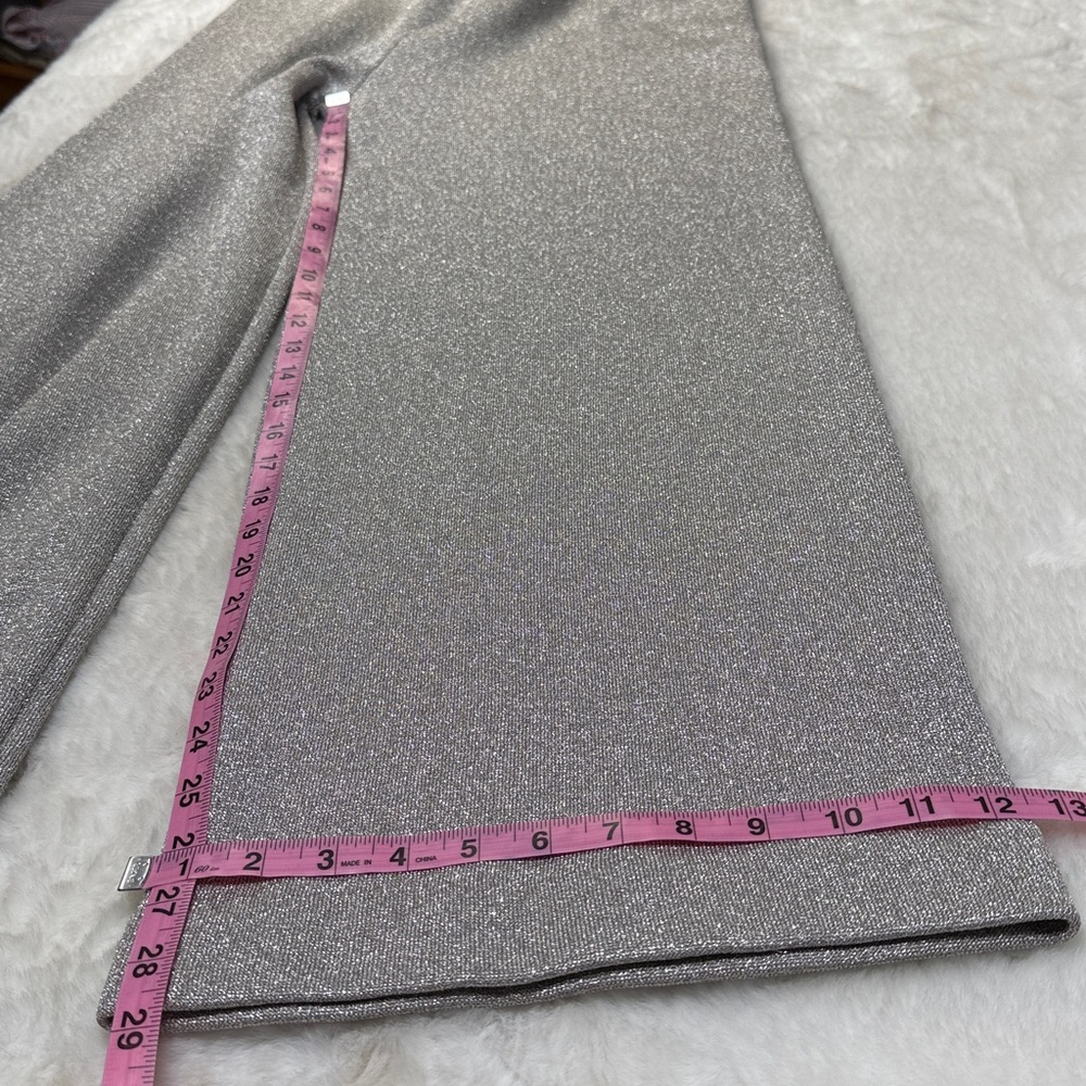 J Crew Wide Leg Jumpsuit Lurex Sm Metallic Silver Lined Stretch NYE Party Dressy - Picture 10 of 17